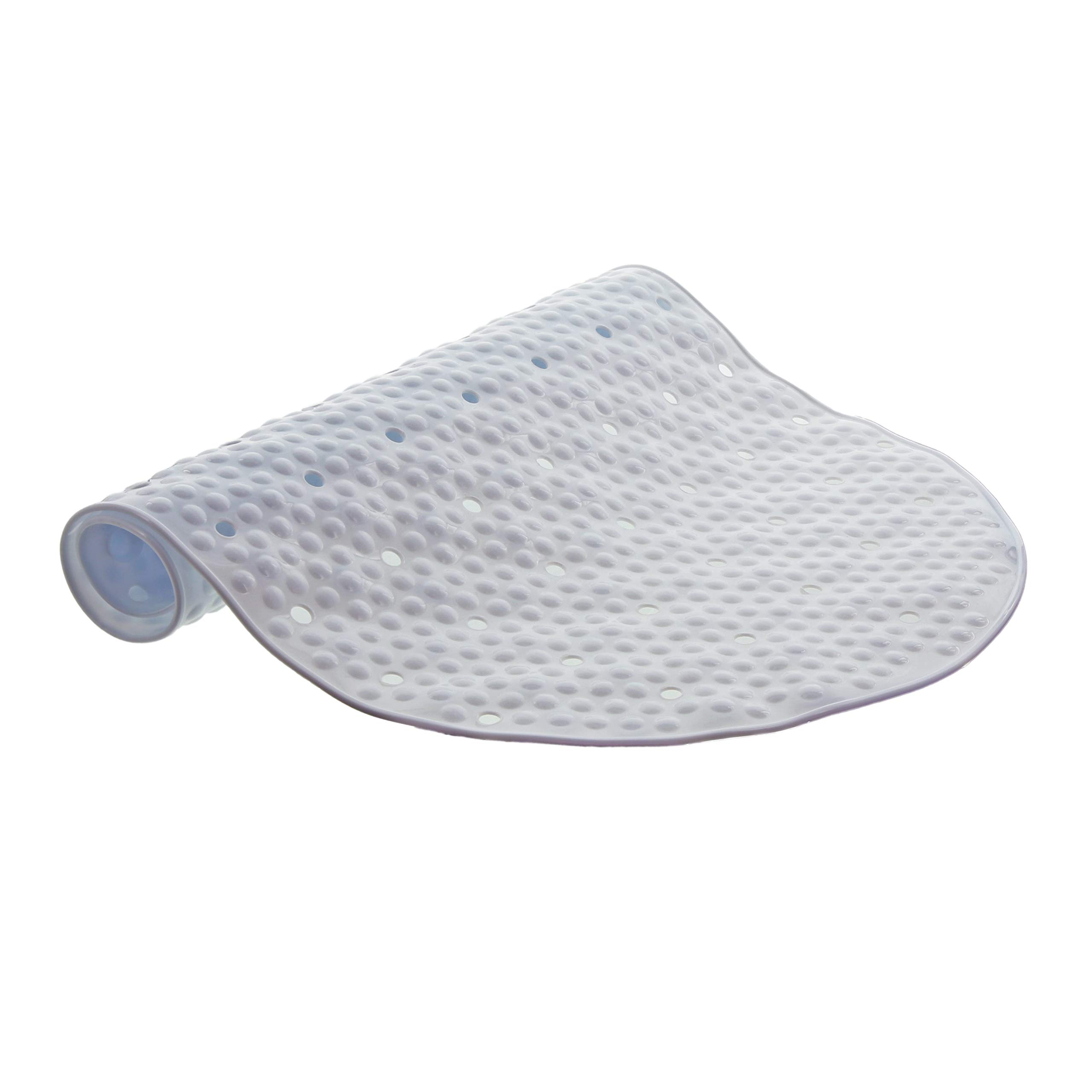 aztex PVC Non-Slip Shower or Bath Mat with Suction Cups and Drainage Holes, Slip Resistant Shower/Bath Tread, Made from PVC - Bath Mat, White