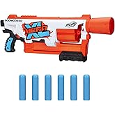 Nerf Mega XL Boom Dozer Blaster, Largest Mega Darts Ever, XL 6-Dart Rotating Drum, 6 Mega XL Whistler Darts, Pump Action,Stan