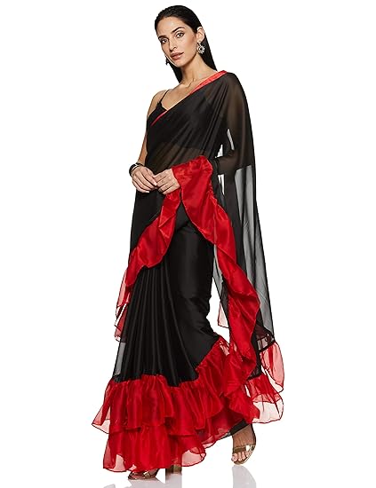 Womanista Crepe with Blouse Piece Saree