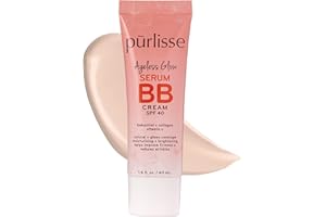 pūrlisse Ageless Glow Serum BB Cream SPF 40 - Glow BB Cream with SPF Enriched with Bakuchiol & Vitamin C to Help Improve Firmness & Reduce Wrinkles for Dewy Skin - Fair (1.4 oz)