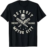 Detroit Michigan Motor City Spark Plug Wings Ride Fast Speed T-Shirt