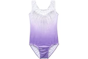 DAXIANG Leotards for Girls Gymnastics Toddler Dance Clothing Ballet Tutu Sparkles Black Blue Purple Colorful Ribbons