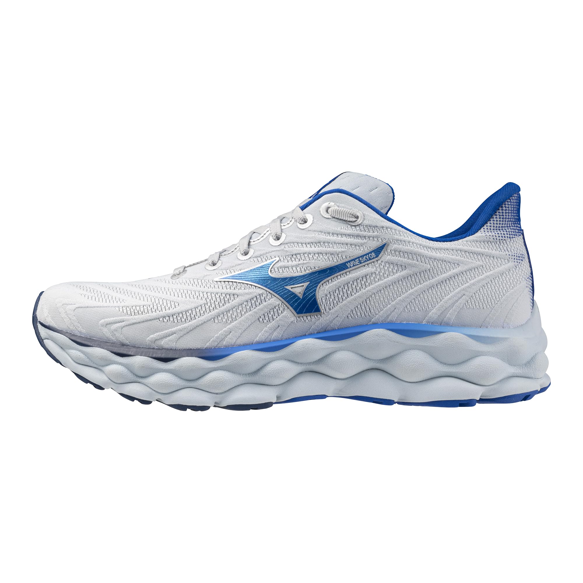 Photo 1 of Mizuno Mens Wave Sky 8 Running Shoe, Plein Air-Laser Blue, 12