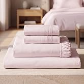 Mellanni Iconic 4-Piece Bed Sheet Set, 16" Deep Pocket (Full, Blush Pink) | 10M+ Sleepers. 16" Standard Fit. Lab-tested: Breathable, Stays Bright &amp; Smooth. Good Housekeeping Best Bedding, 7 years.