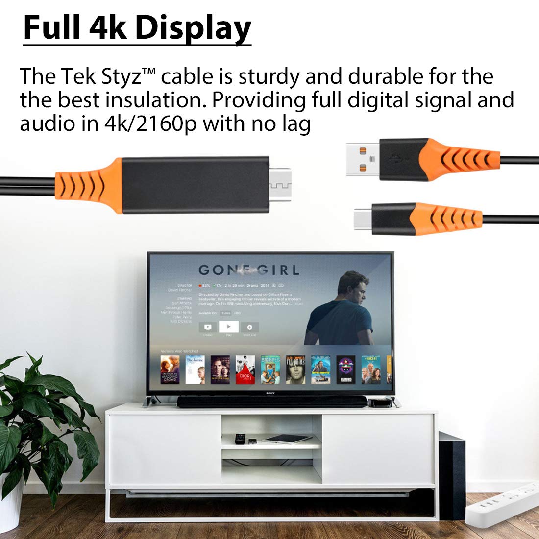 PRO USB-C HDMI Compatible with Tecno Pova 4 Pro at 8k/4k Plus Power 6ft/1.8M Cable:Full 4k 2160p@60Hz/8k 7680x4320@30Hz Thunderbolt 3/4