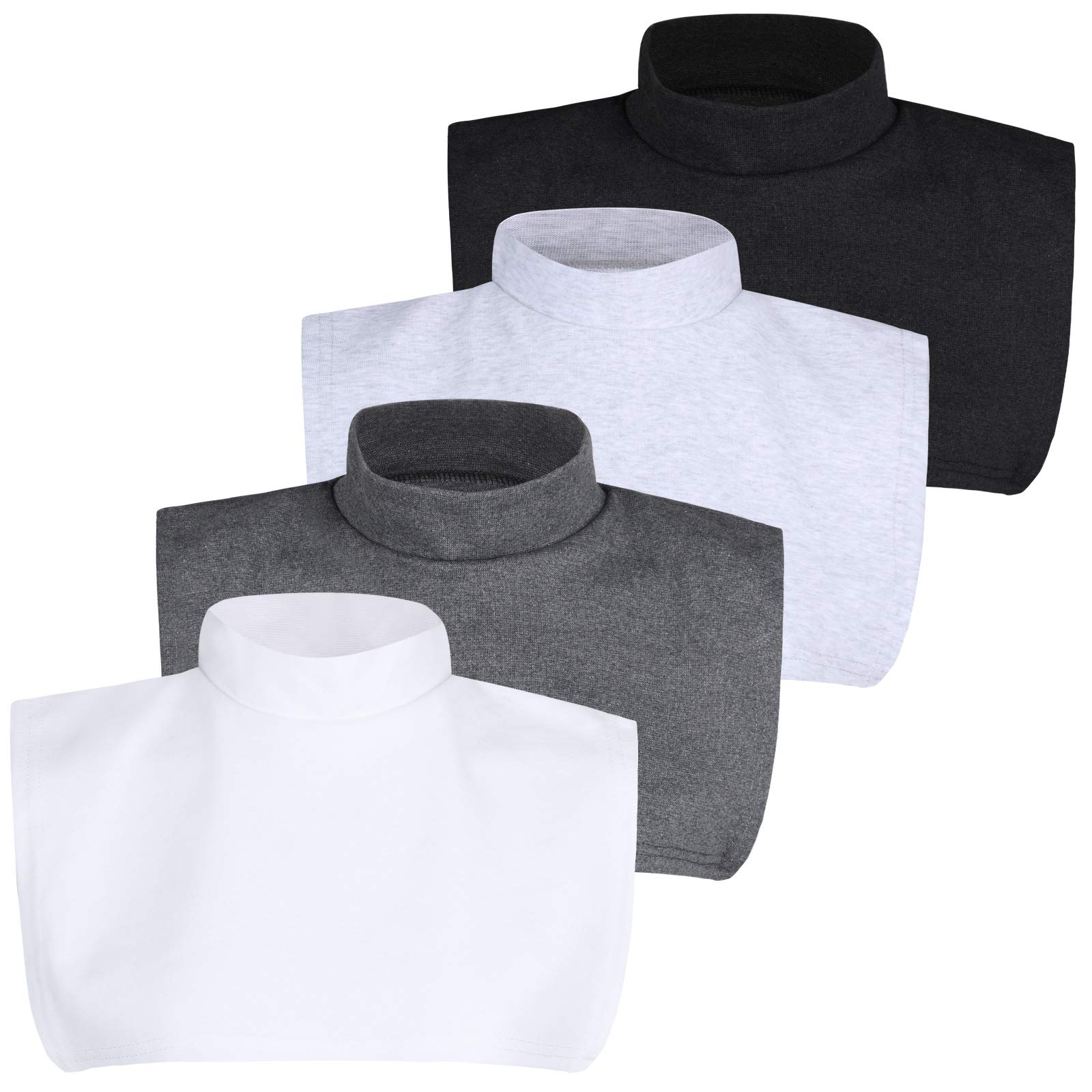 WWmily 4 Packs Women ’s Fake Collar Detachable Turtleneck Top Fake Turtleneck Dickey Detachable Collars Half Blouse Dickey Collar for Girls Women