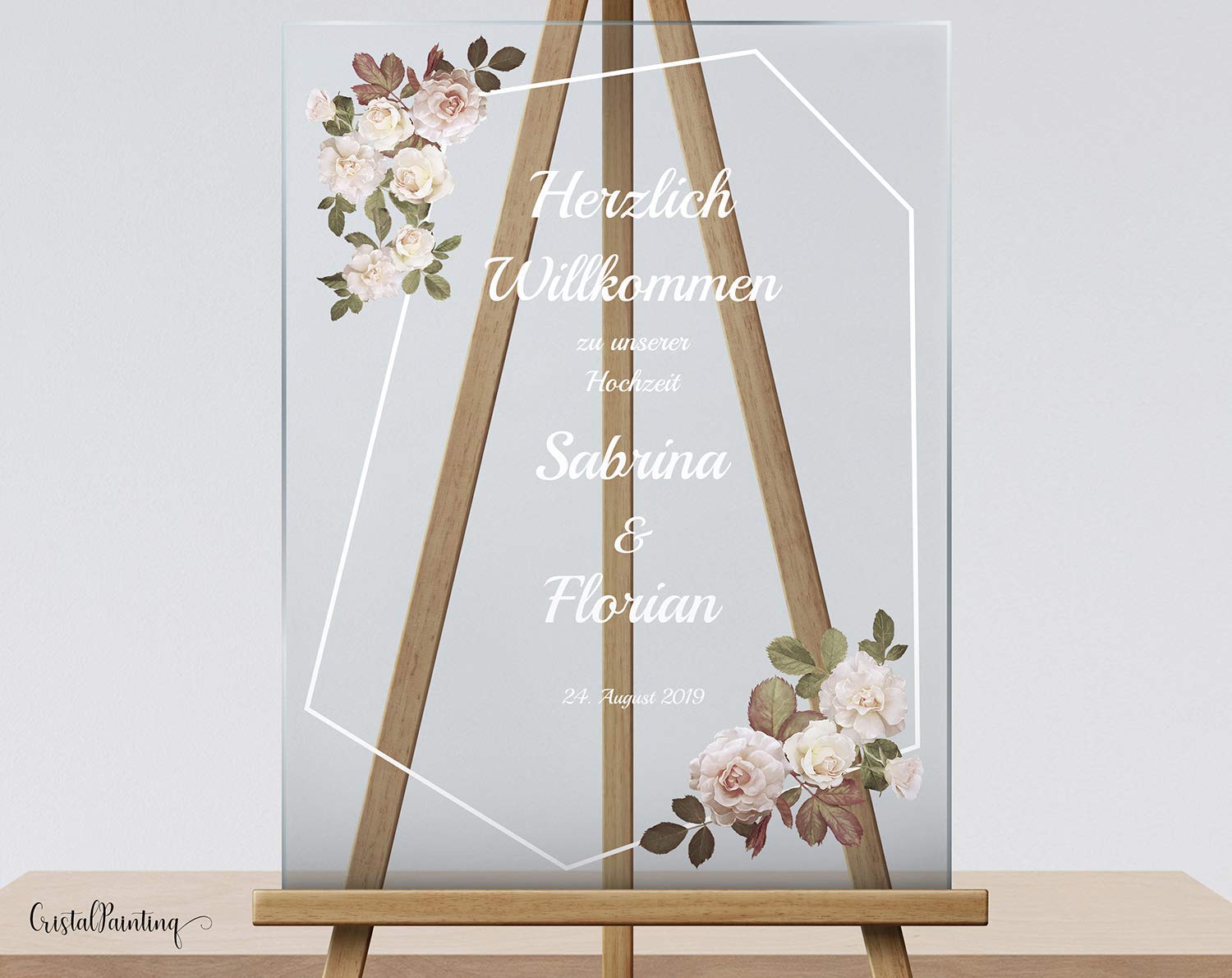 Hochzeitsgeschenk aus Acrylglas, Plexiglas Schild Hochzeitsschild