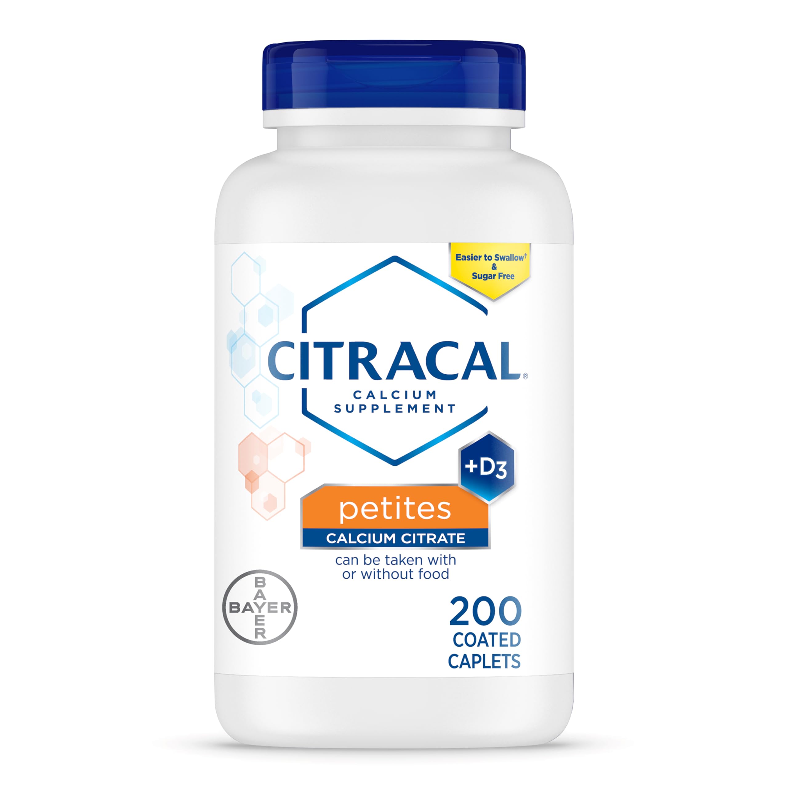 Citracal Petites, 400 mg Calcium Citrate, Easily Absorbed and Highly Soluble with 12.5 mcg (500 IU) Vitamin D3, Bone Health Support for Ages 12+, Smaller caplets, 200 Count (Packaging May Vary)