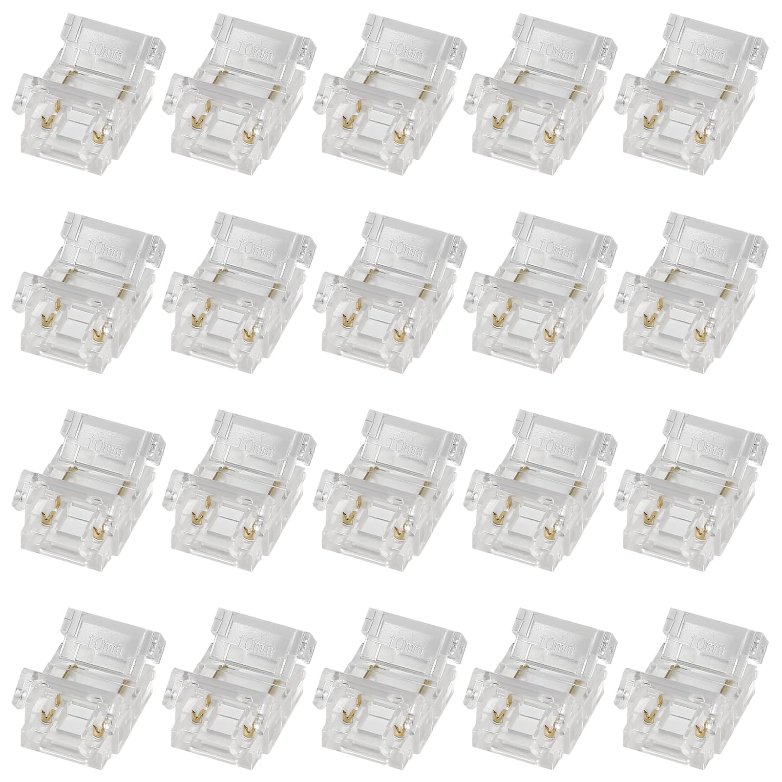 DORHEA 10Pcs 4 Pin RGB to Wire LED Light Strip Connectors 10mm Waterproof LED Adapter Connectors Transparent LED Light Strip Connectors for 3528 5050 RGB LED Light Strips Connector