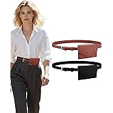 Eurzom 2 Pack Mini Belt Bag for Women PU Leather Belt Purse Small Beltbag Waist Pouch for Daily Fashion Outfits