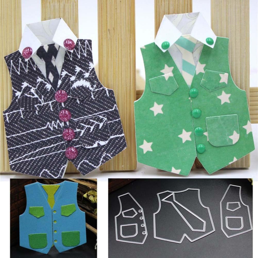 P12cheng Metal Cutting Dies,Waistcoat Necktie Cutting Dies Stencils DIY Scrapbooking Embossing Album Craft