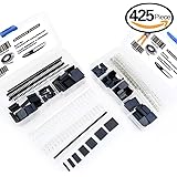 Hilitchi 425 Pcs 40 Pin 2.54mm Pitch Single Row Pin Headers Dupont Connector Housing Female Dupont Male/Female Pin Connector Kit