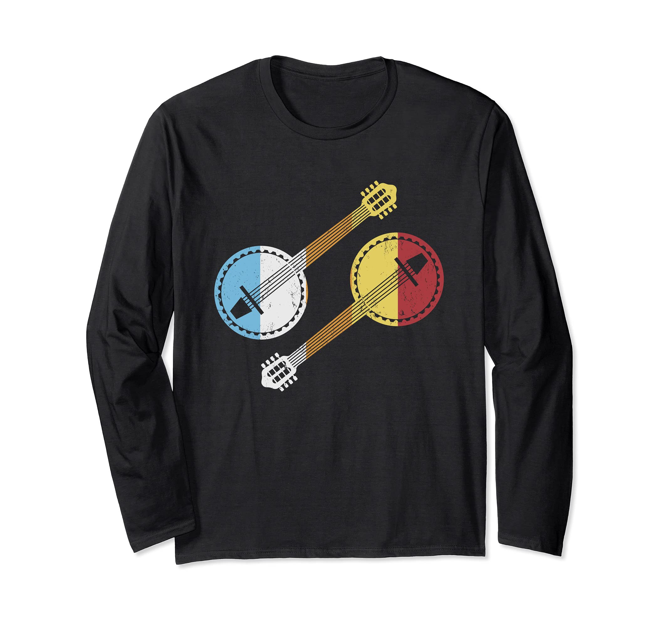 Bluegrass Banjo Music Lover Banjo Guitar Long Sleeve T-Shirt