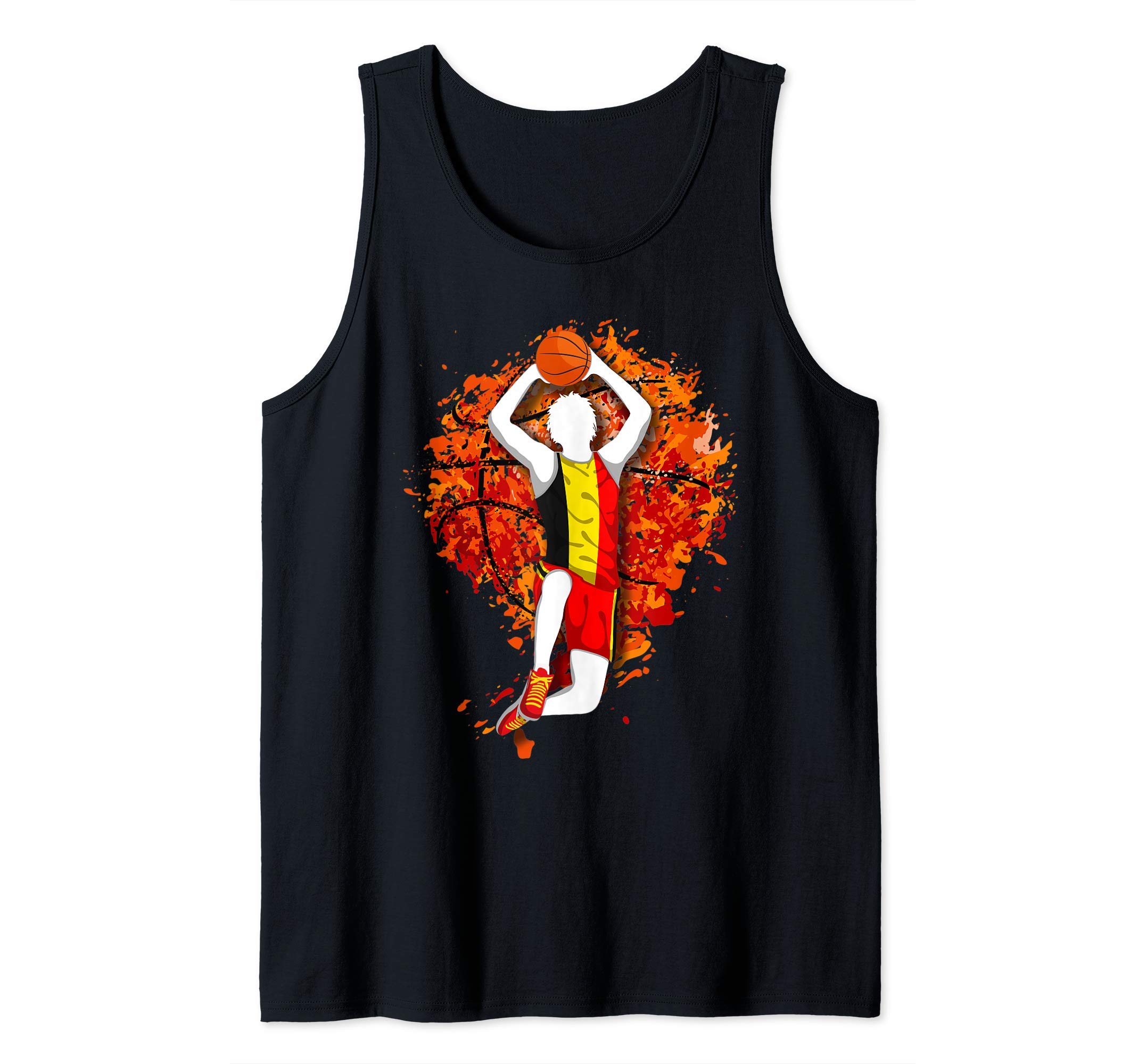 Belgium Basketball Belgian National Flag Slam Dunk Sport Art Tank Top