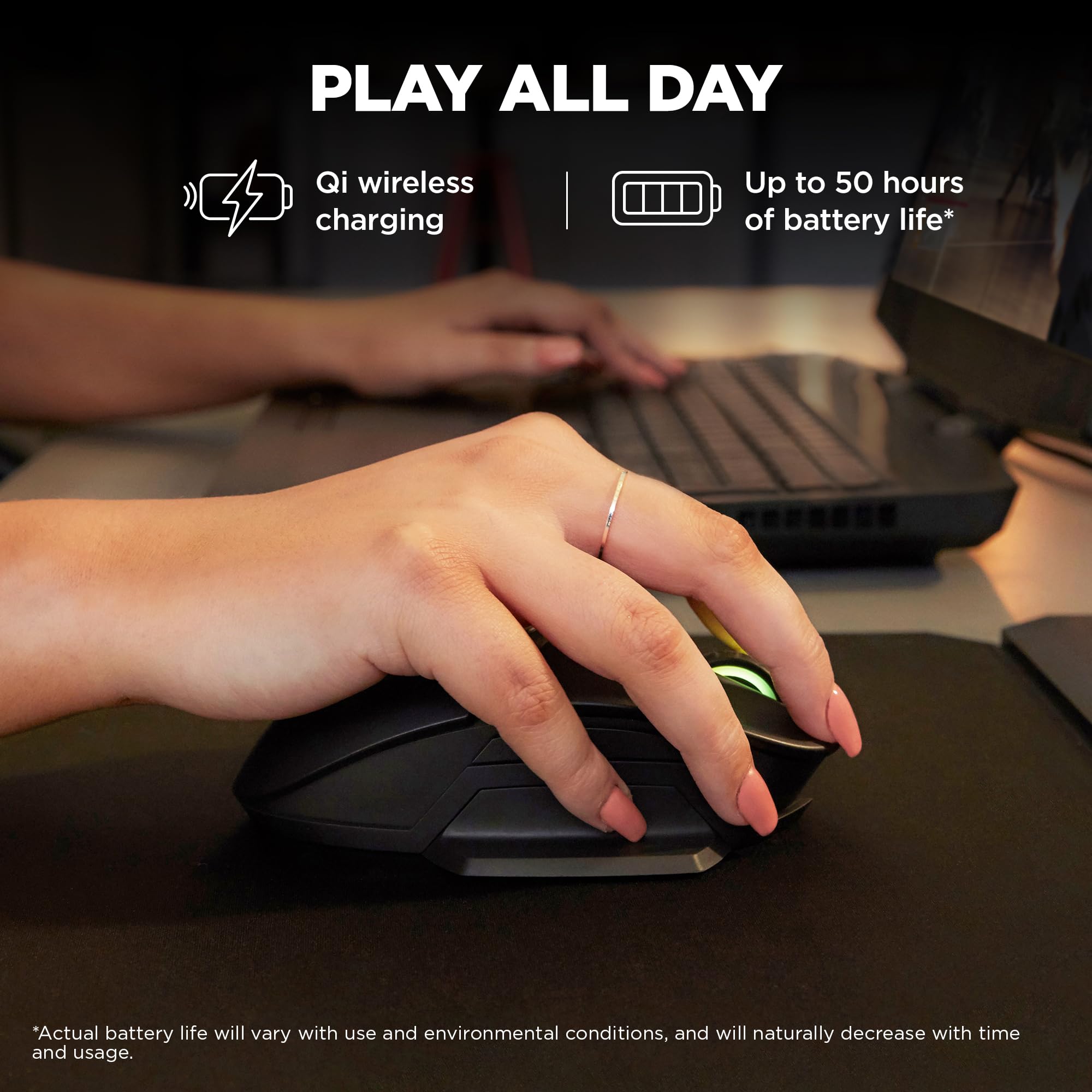 OMEN by HP Photon Wireless Gaming Mouse with Qi Wireless Charging, Programmable Buttons, Custom RGB, E-Sport DPI (6CL96AA)