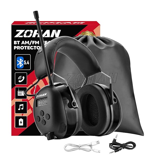 ZOHAN AM/FM RADIO HEADPHONE WITH DIGITAL DISPLAY,EAR PROTECTION...