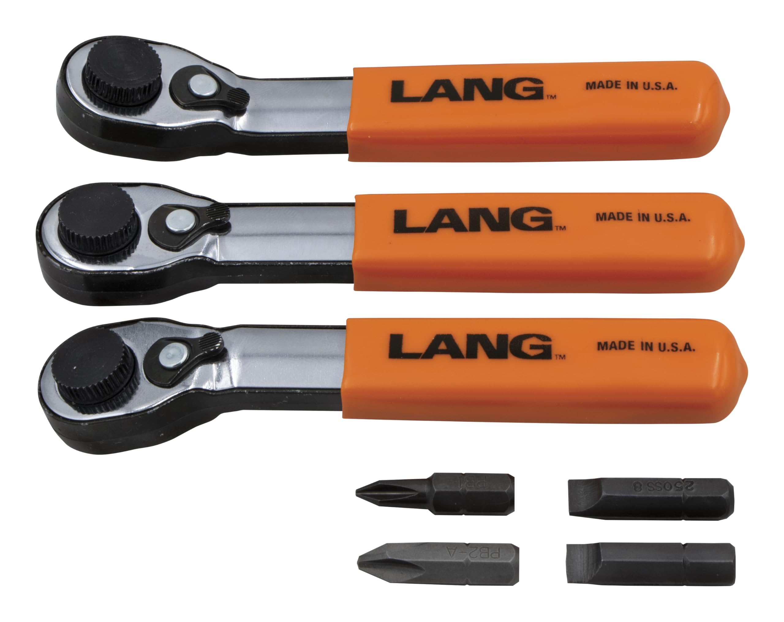 Lang Tools 5220 7-Piece Fine Tooth Bit Wrench Set, Black