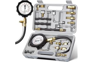 AUTOWN Fuel Pressure Tester Kit 0-140PSI with Adapters for Cars, Trucks, ATVs, Fuel Pump Injector, Fuel Pressure Gauge Diagno
