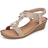 SHIBEVER Wedge Sandals for Women Dressy: Summer Low Wedges Comfortable Open Toe Sandals
