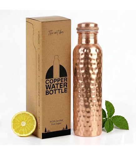 THE ART BOX Pure Copper Water Bottle for Drinking Water