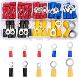 Vwoqiy 102 Pcs Electrical Wire Connectors Terminals Kit 4 Color RV1.25-8
