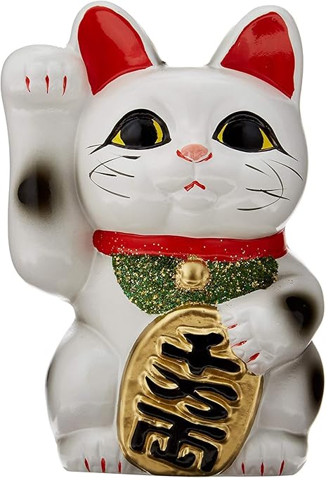 Amazon 常滑焼 縁起置物 貯金箱 富本白小判猫右手 ４号 右手を上げる猫はお金を招く インテリア オンライン通販