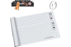 SEERWAY 2 Rechargeable Pet Shock Mats Same Size, Cat Repellent Pad, Cat Deterrent Mat, Electric Training Mat Keeps Dogs and Cats Off Sofa, Couch, Bed and Countertop, 3 Training Modes with 3 Intensity