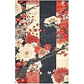 Msyxl Japanese Traditional Floral Kitchen Dish Towels - 6 Pack, 18x28 Inch Soft Absorbent Quick-Drying Kitchen Towels for Dish Cleaning and Hand Wiping
