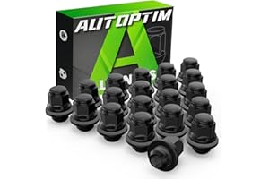 AUTOPTIM M12x1.5 OEM Lug Nuts - Replacement for Toyota Tacoma RAV4 Corolla Camry Sienna Lexus, 13/16" (21mm) Hex Black Mag Flat Seat Closed End Factory Wheel Lug Nuts with Washer (20PCS)