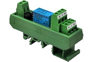 Electronics-Salon AC/DC 24V Slim DIN Rail Mount DPDT Signal Relay Interface Module, RY24W-K.