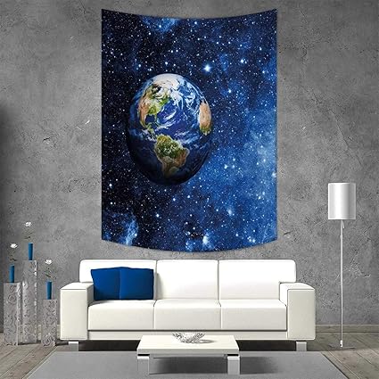 Smallbeefly Space Home Decorations Living Room Bedroom Outer View Planet Earth In Solar System Stars Life On Globe Themed Image Wall Art Home Decor