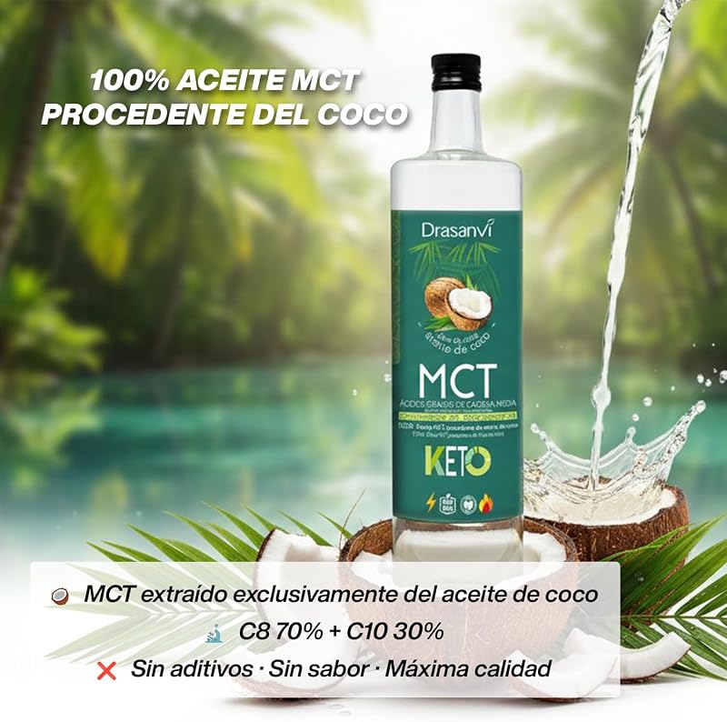 Aceite MCT de Coco Drasanvi Energia de Facil Absorcion 500ml Sin Gluten