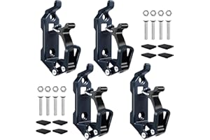 Rtshuok 4Pcs Shovel Mount for Roof Rack, Metal Rubber Clamp Mounting Brackets Kit, Shovel Holder for Truck, Car Accessories for Boats,Military Equipment,Overlanding Gear, Quick Release Axe Tool Holder