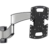 Sanus Premium Full Motion TV Wall Mount for 19" - 40" TVs - Stainless Steel Finish with FluidMotion Design for Smooth Extension, Swivel and Tilt- Low Profile TV Bracket with Easy 3 Step Install