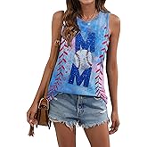 ALLTB Baseball Mom Tank Tops for Women Baseball Graphic Tanks Summer Sleeveless Softball Mom Tee Shirts