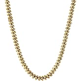 Gold Chevron Necklace, 14K Gold Plated Stainless Steel, Hypoallergenic, Non Tarnish, Vintage Style Dainty Collar Choker Chain Necklace, Waterproof Jewelry for Women