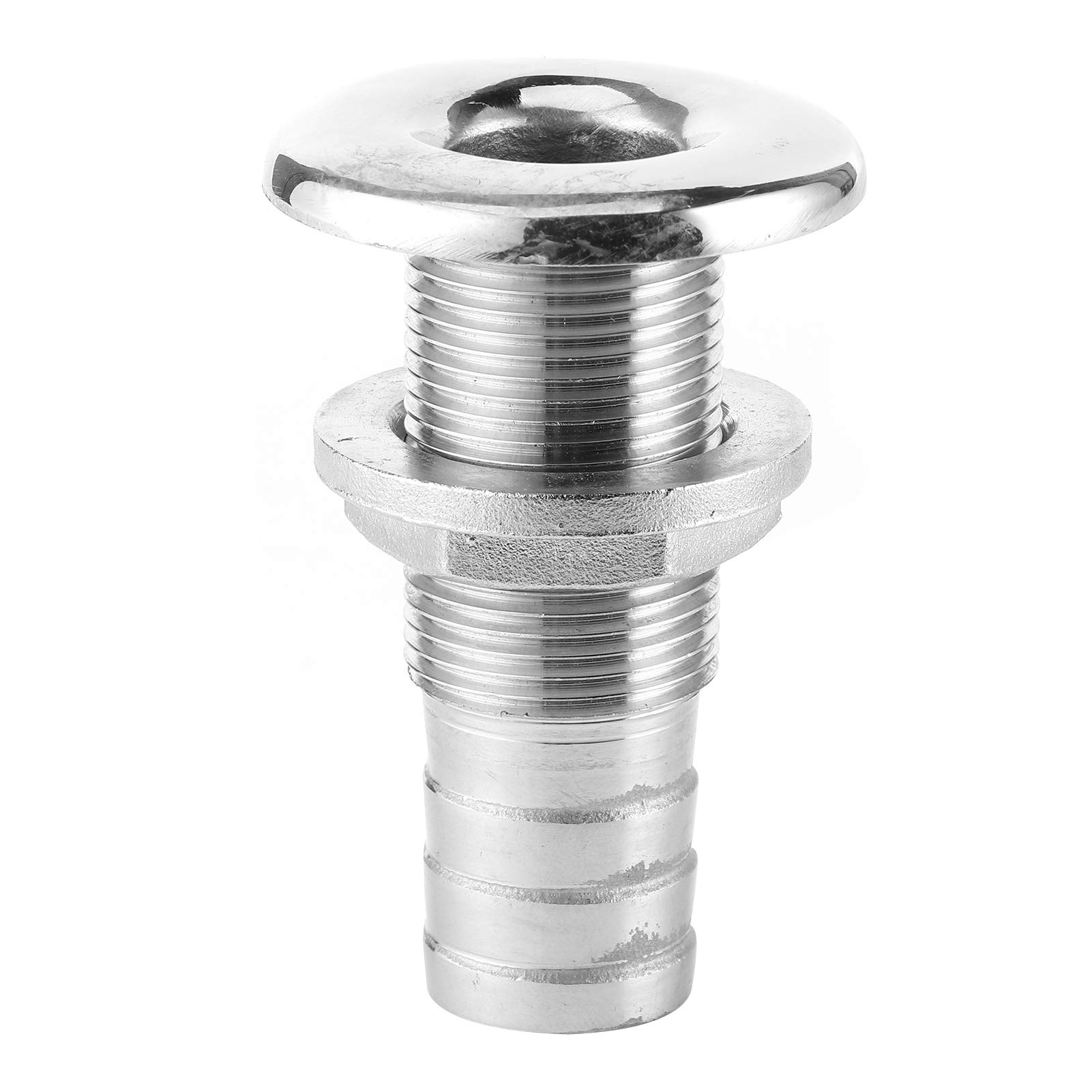 Aramox Yacht Drainage Fittings,316 Stainless Steel Thru Hull Fitting 3/4in Outlet Boat Water Drainage Fittings