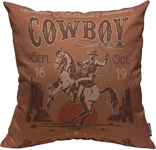 Amazon Com Mugod Cowboy Decoration Throw Pillow Cushion Covers