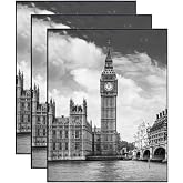 GOmaize Front Loading Black Picture Frame 11x14 Set of 3 Wall and Table Mounting