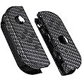eXtremeRate DIY Replacement Shell Buttons for Nintendo Switch & Switch OLED, Black Silver Carbon Fiber Soft Touch Housing Case with Full Set Button for Joycon Controller - Console Shell NOT Included