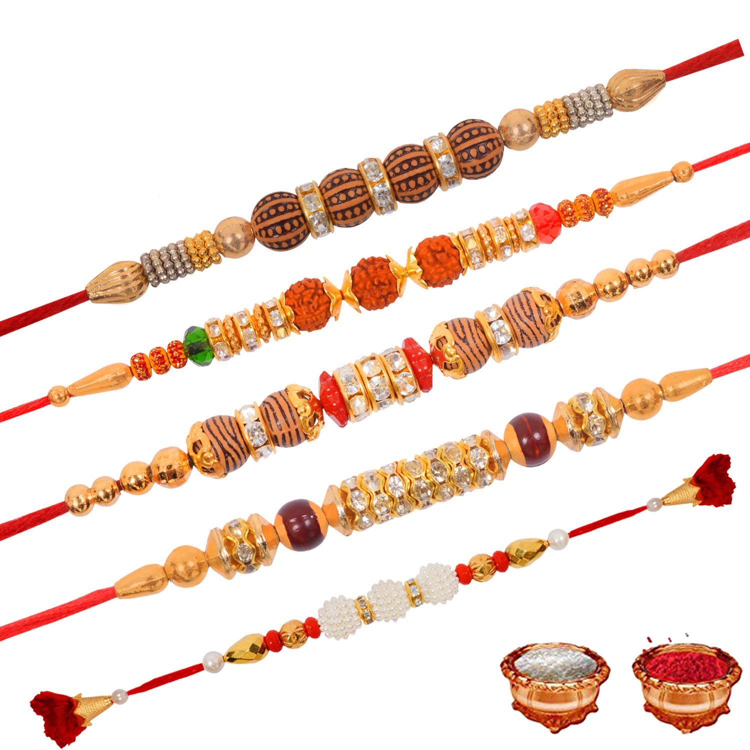 any 10 random designer rakhi combo with roli chawal