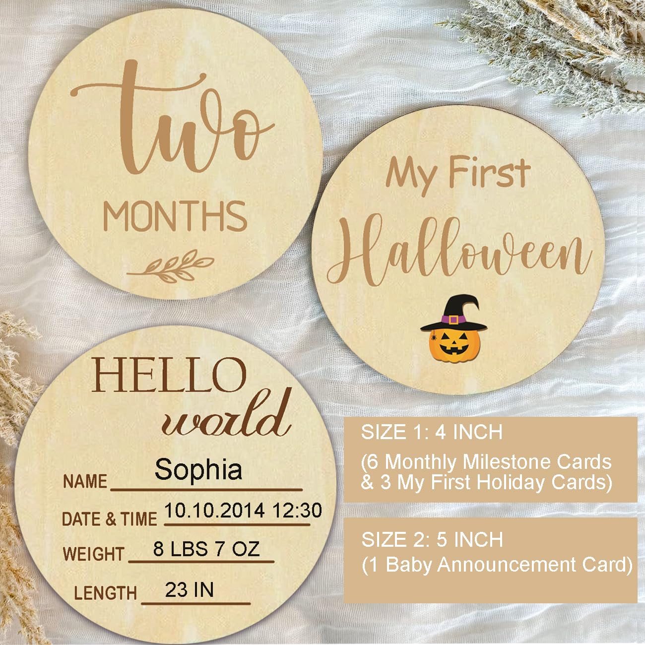 Baby Monthly Milestone Cards - My First Holiday Milestone | Baby Announcement Sign & Celebration Board | Hello World Sign | Milestone Photo Cards | Perfect Newborn Gift & Keepsake