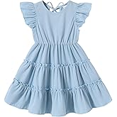 YOUNGER TREE Toddler Dress Baby Girl Summer Clothes Ruffle Sleeve Smock Beach Boho Dresses Sundress