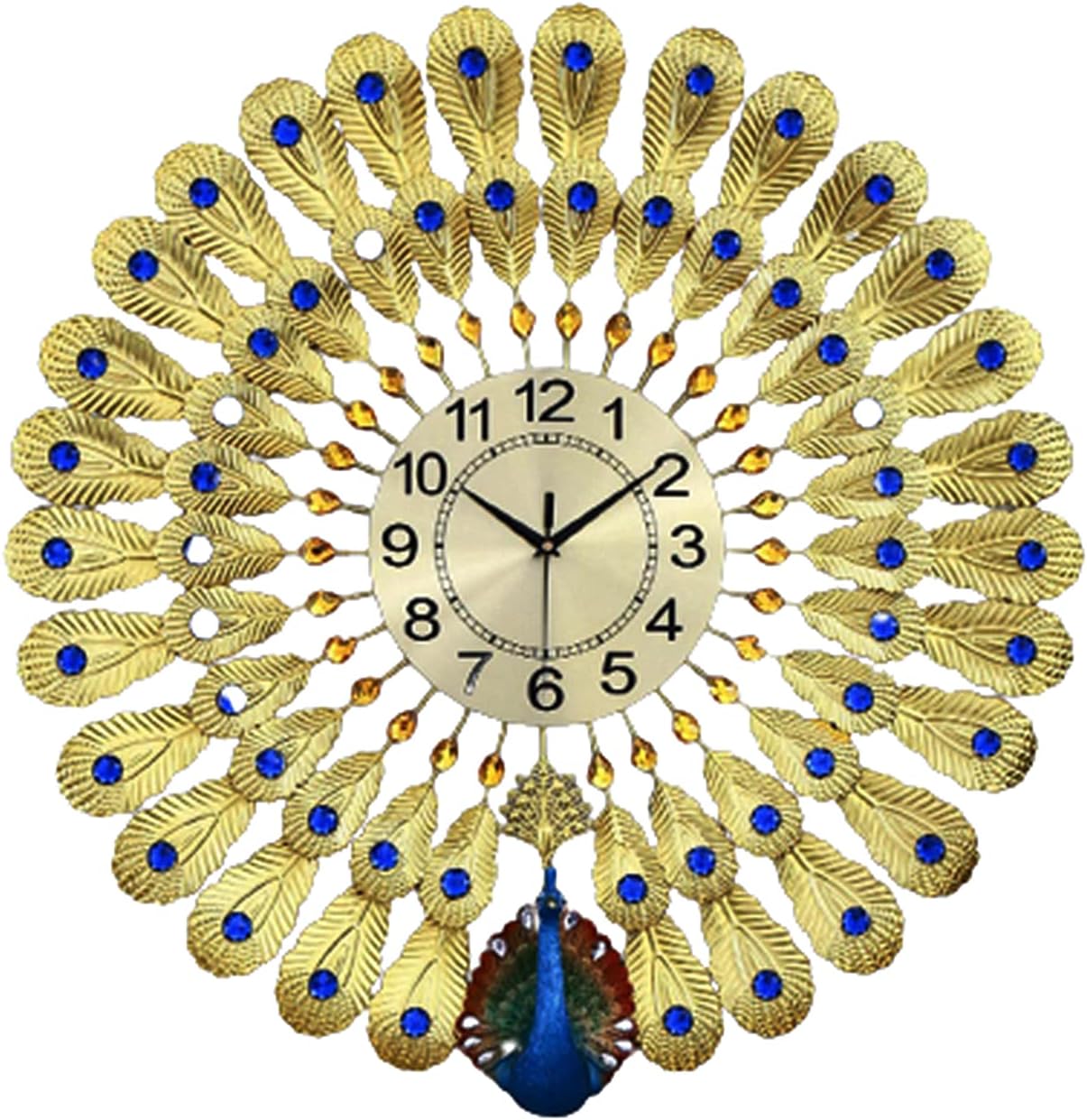 Peacock Wall Clock, Large Living Room Decoration, style creative home
