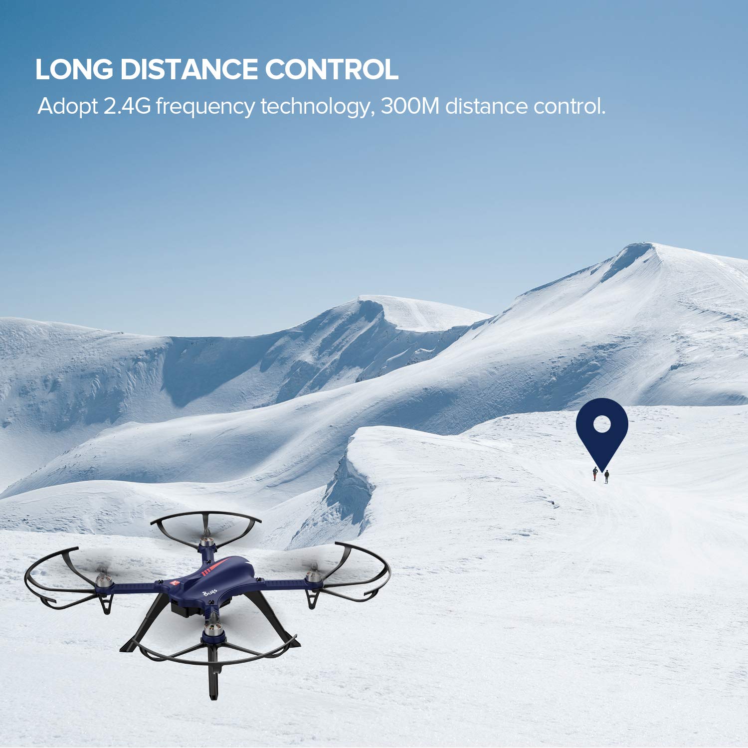 DROCON Drone  Bugs3 Helicoptère télécommandé 2.4Ghz 6 Axes Gyroscope Quadcopter  FPV Vidéo support de fixation pour caméra d’action HD