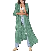 Bsubseach Embroidery Bathing Suit Cover Ups for Women Half Sleeve Beach Kimono Swimsuit Coverup