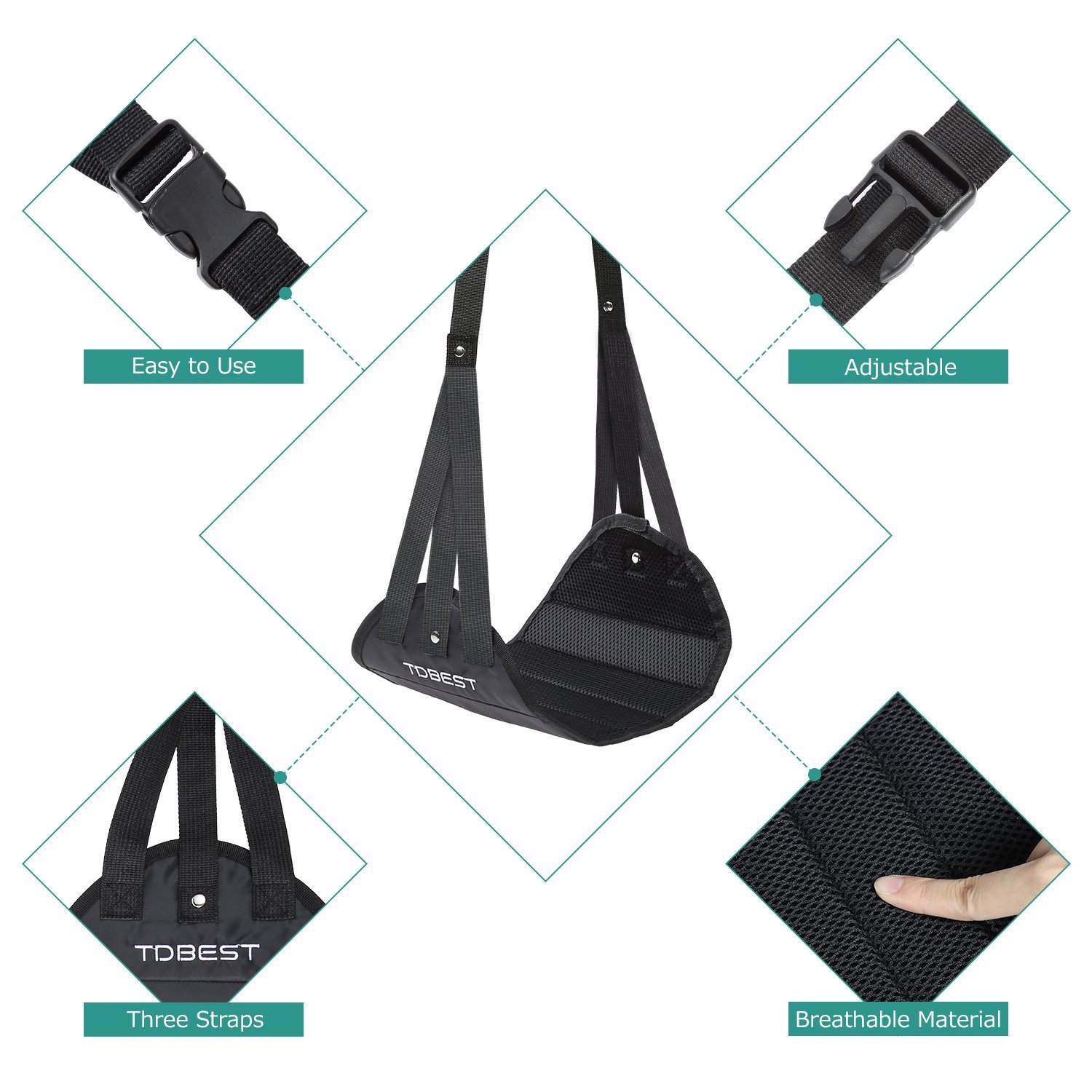 Foot Rest, Tdbest Adjustable Foot Rest Hammock and 3D Contoured Eye Mask Portable Airplane Travel Kit Flight Accessories to Prevent Swelling, Soreness