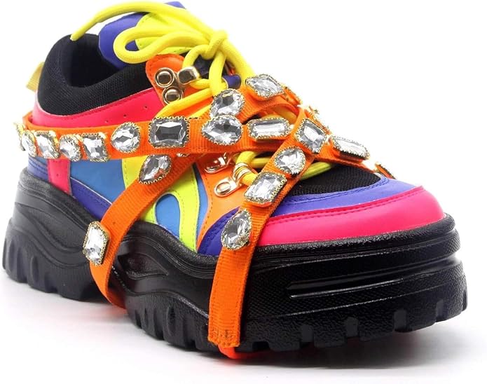 cape robbin glorious jewel trim flatform sneakers