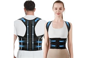 KUHJB Posture Corrector for Women and Men, Back Support Brace for Neck Shoulder & Upper and Lower Back Pain Relief, Invisible Adjustable Lightweight Posture Corrector Under Clothes(Black, Medium)