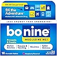 Bonine Non-Drowsy for Motion Sickness Relief, Sea Sickness, Car Sickness, Nausea, & Vomiting - Meclizine HCI 25mg, Travel-Sized - 16ct Raspberry Chewable Tablets (Packaging May Vary)